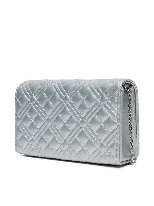 BORSA QUILTED PU METALLIC SILVER LOVE MOSCHINO | JC4079PP1MLA1/96B